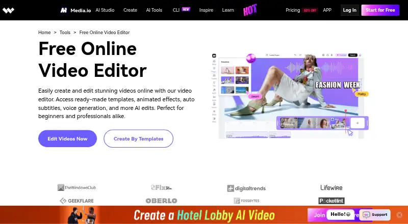 Media.io Video Editor screenshot
