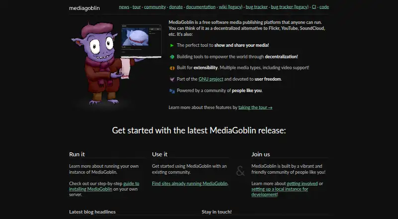 GNU MediaGoblin screenshot
