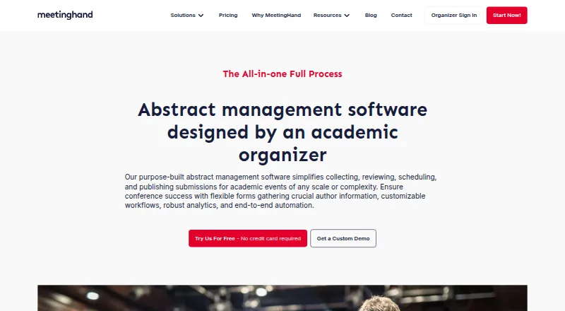 MeetingHand Abstract Management screenshot
