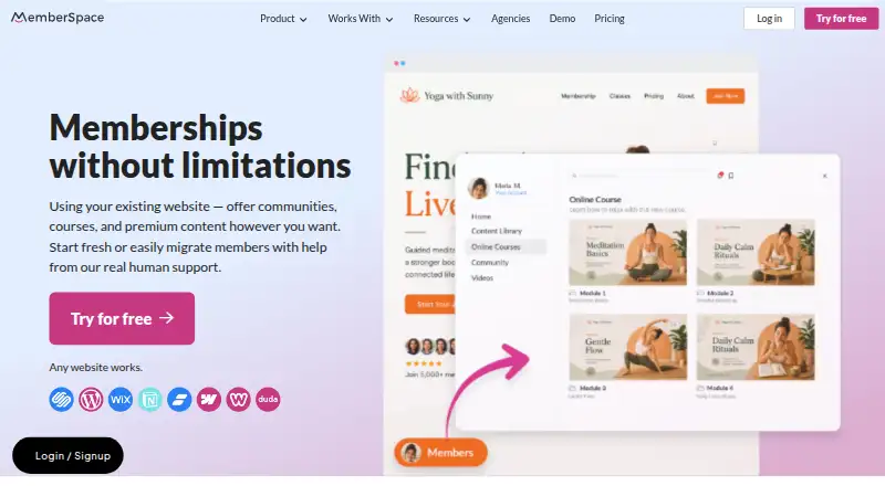 MemberSpace screenshot