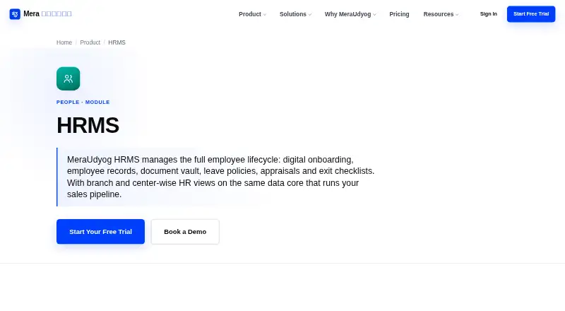 MeraUdyog HRMS screenshot