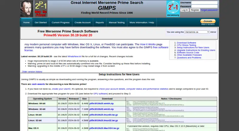 Prime95 screenshot