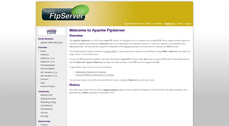 Apache FtpServer screenshot