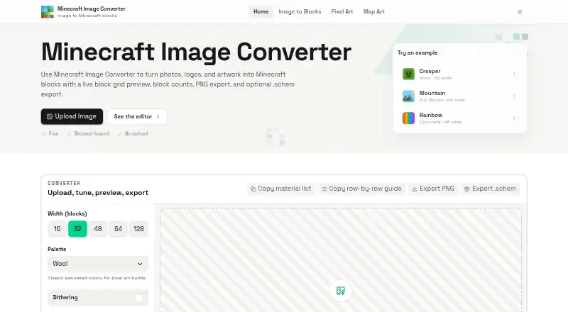 Minecraft Image Converter screenshot