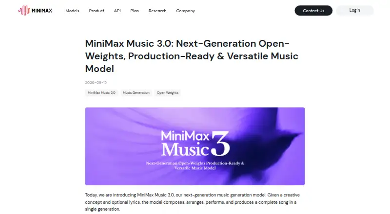 MiniMax Music 3.0 screenshot
