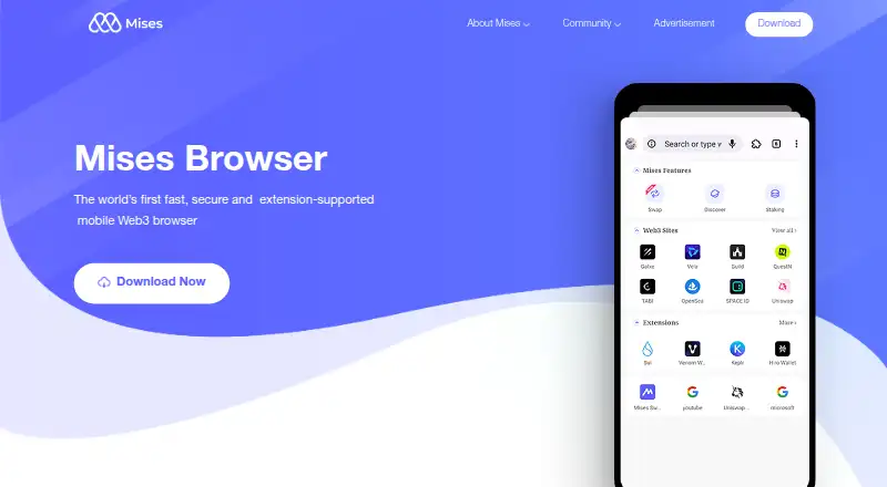 Mises Browser screenshot