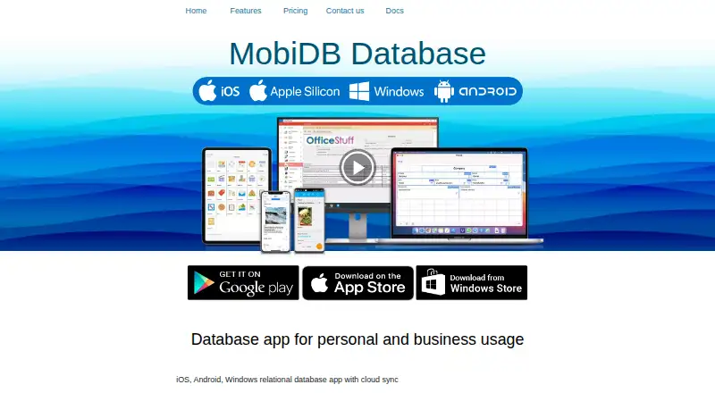 MobiDB Database screenshot