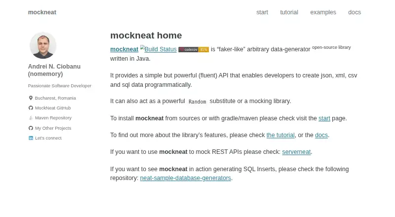 MockNeat screenshot