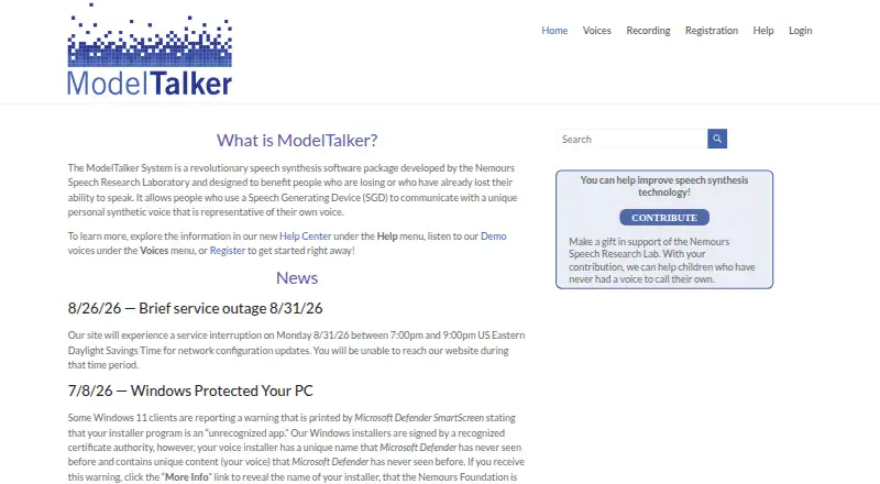ModelTalker screenshot