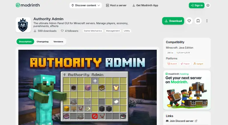 Authority Admin screenshot