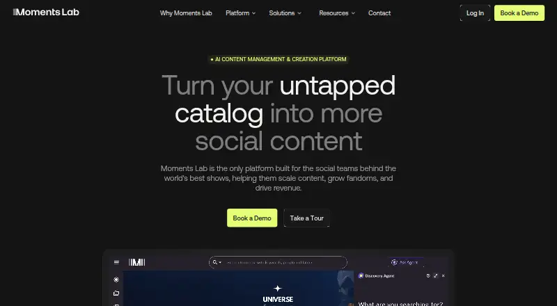 Moments Lab screenshot