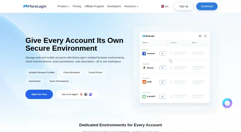 MoreLogin screenshot