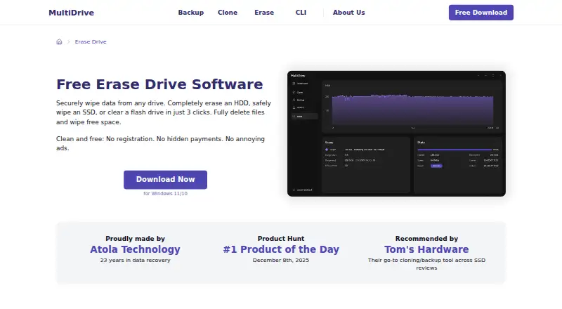 MultiDrive Erase Drive screenshot