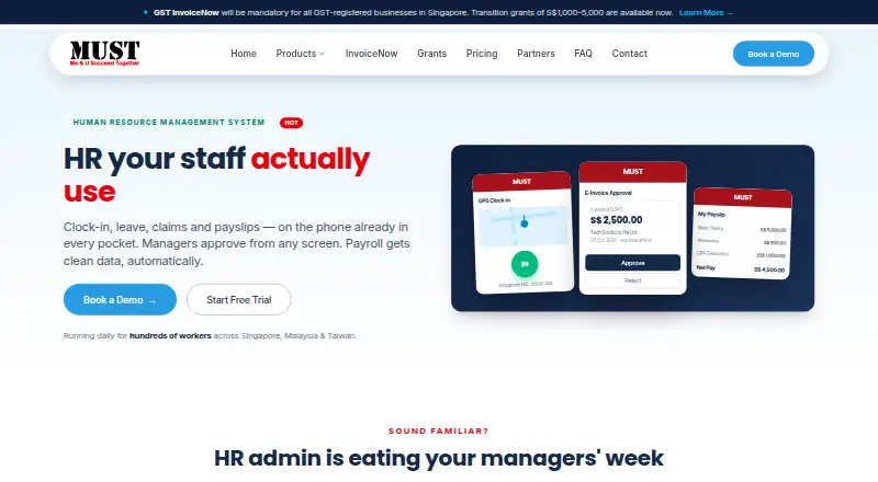 MUST HRMS screenshot