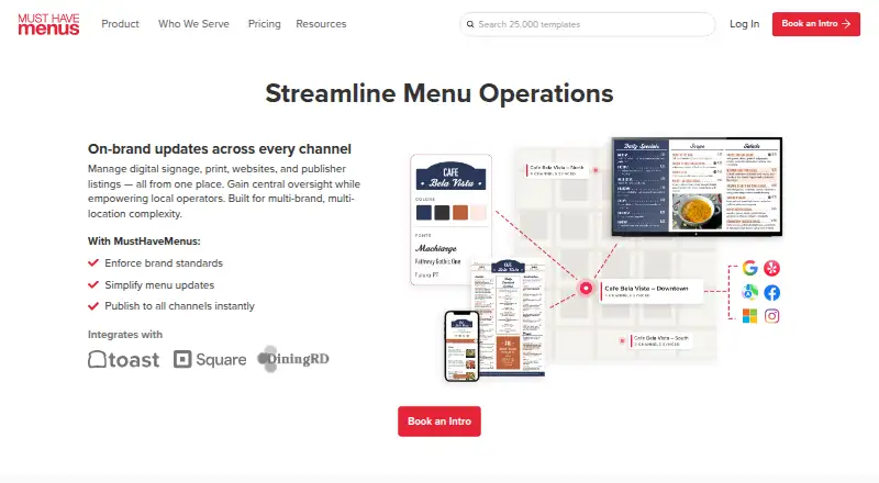 MustHaveMenus Websites screenshot