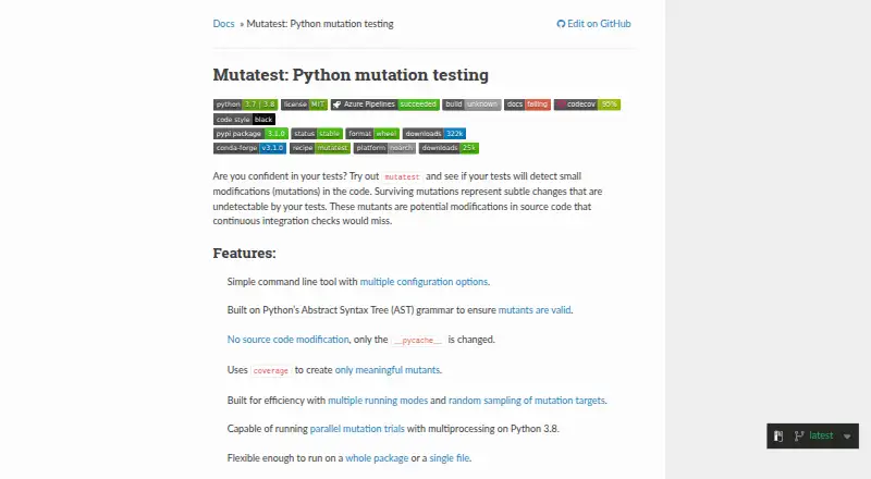 Mutatest screenshot