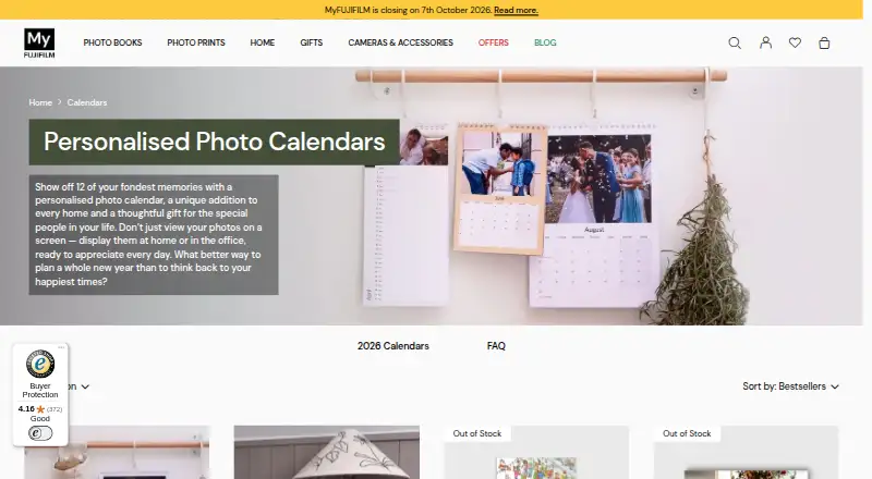 MyFUJIFILM Photo Calendars screenshot