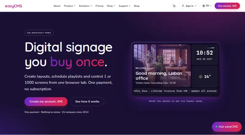 easyCMS screenshot