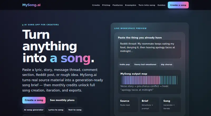 MySong.ai screenshot