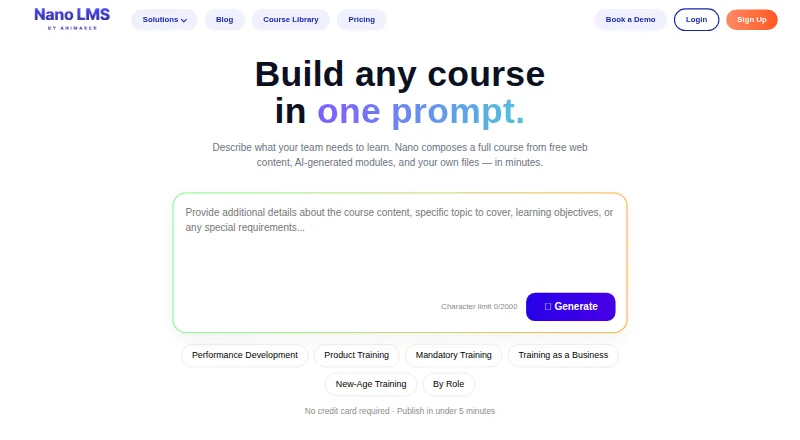 Nano LMS screenshot