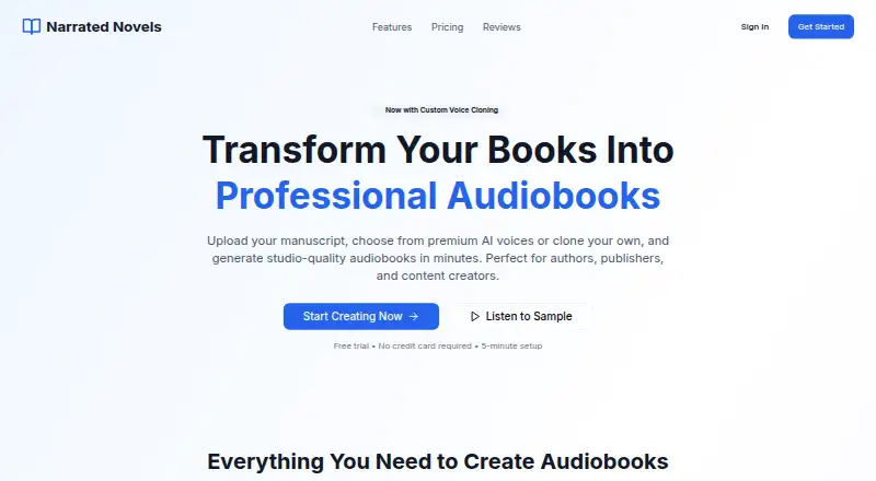 Narrated Novels screenshot