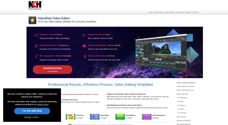 VideoPad screenshot