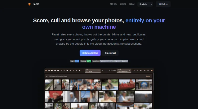 Facet screenshot