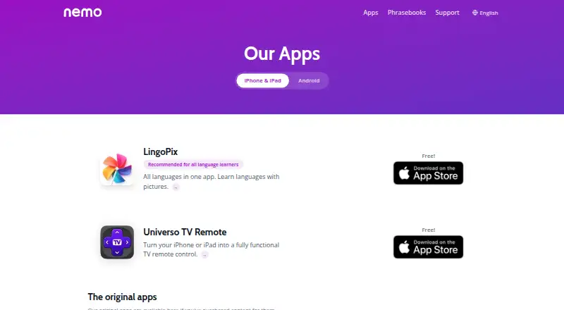 Nemo Language Apps screenshot