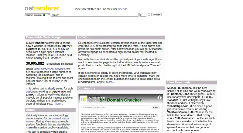 IE NetRenderer screenshot