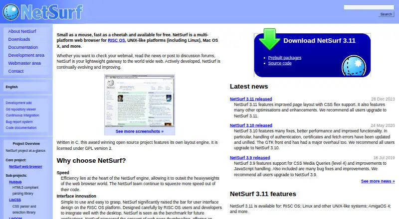 NetSurf screenshot