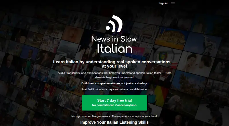 News in Slow Italian screenshot