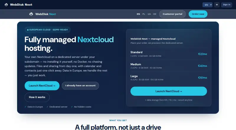WebDisk Next screenshot
