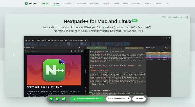 Nextpad++ screenshot