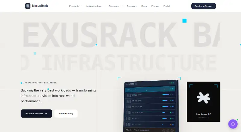 NexusRack Bare Metal Servers screenshot