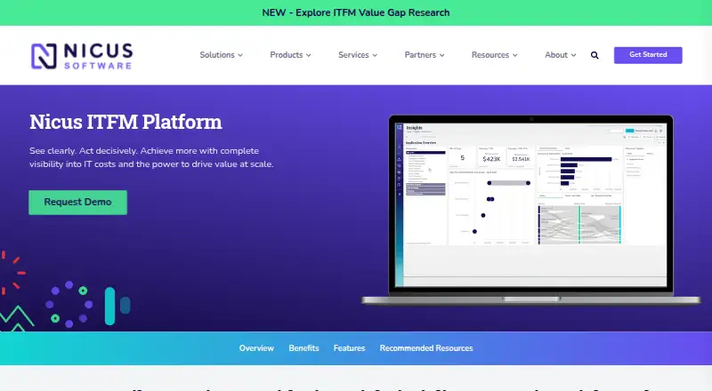 Nicus ITFM Platform screenshot