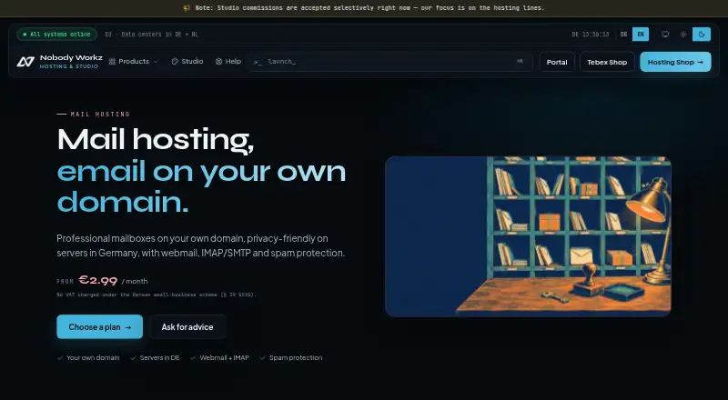 Nobody Workz Mail Hosting screenshot