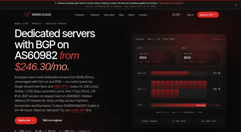 NODED.CLOUD Dedicated Servers screenshot
