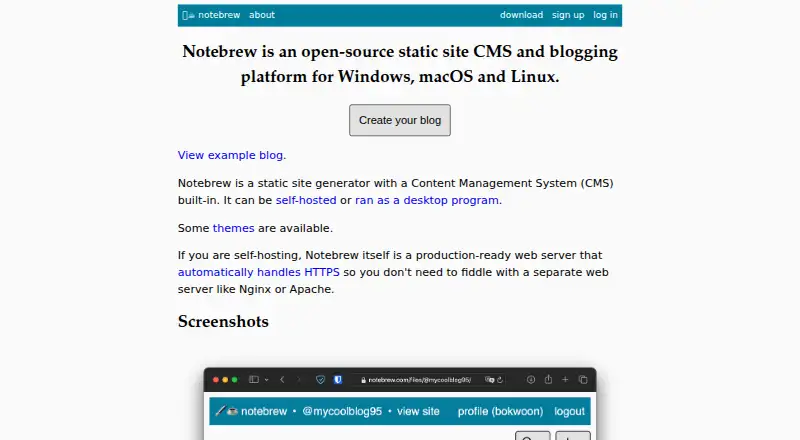 Notebrew screenshot