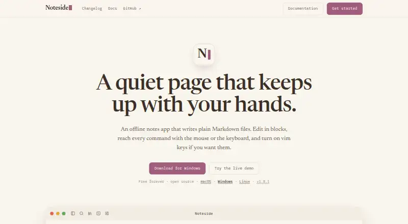 Noteside screenshot
