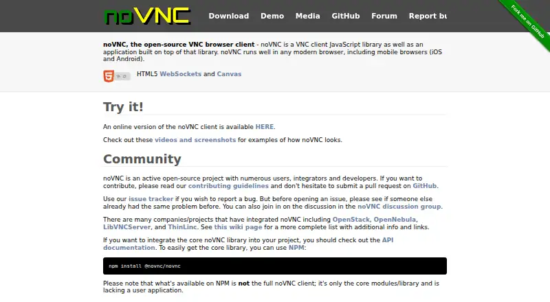 noVNC screenshot