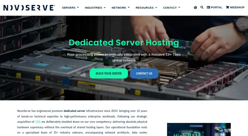 NovoServe Dedicated Servers screenshot