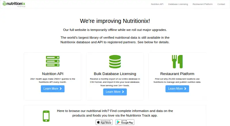Nutritionix Track screenshot