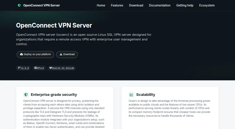 OpenConnect VPN Server (ocserv) screenshot