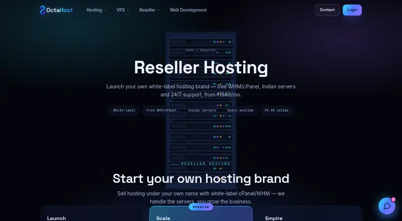 OctaHost Reseller Hosting screenshot