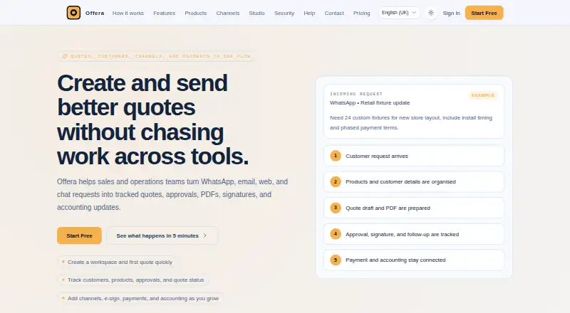 Offera screenshot