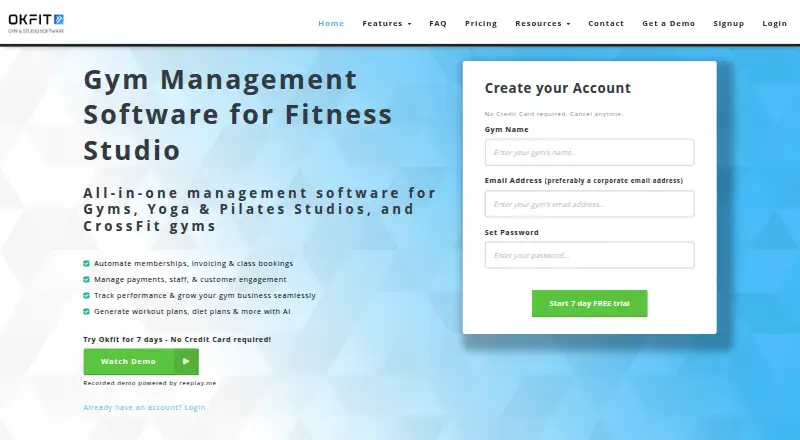 Okfit screenshot