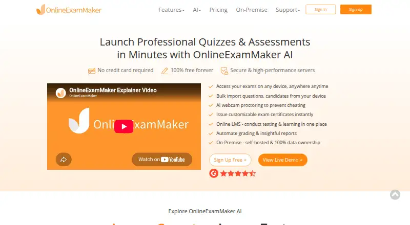 OnlineExamMaker screenshot