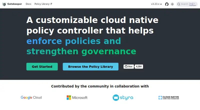 Open Policy Agent Gatekeeper screenshot