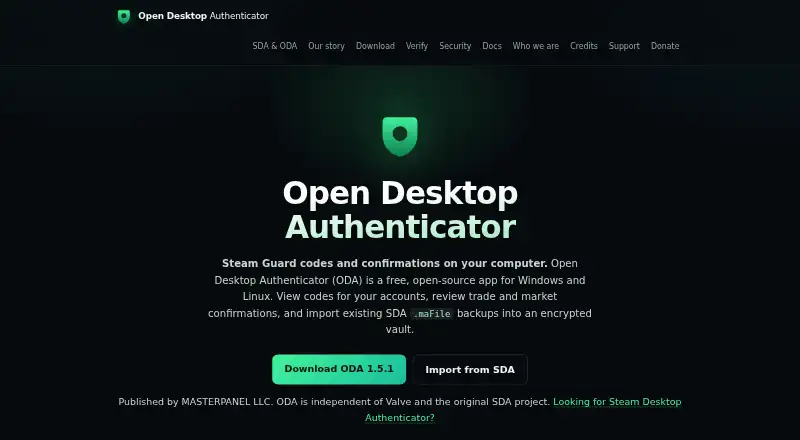 Open Desktop Authenticator screenshot