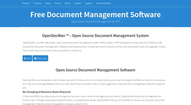 OpenDocMan screenshot
